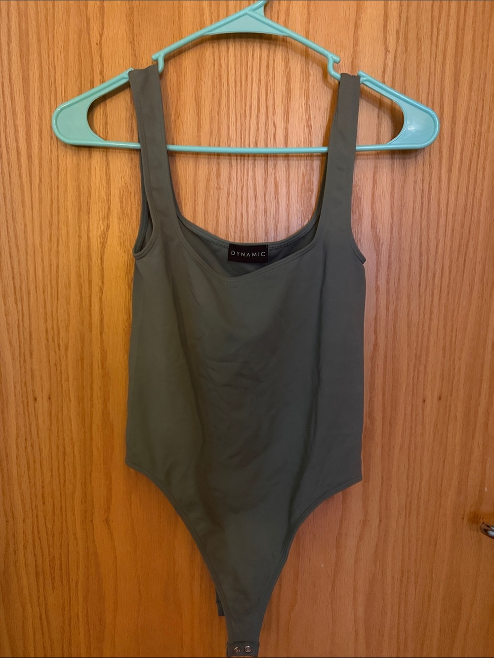 Dynamic Olive Green Scoop Neck Bodysuit